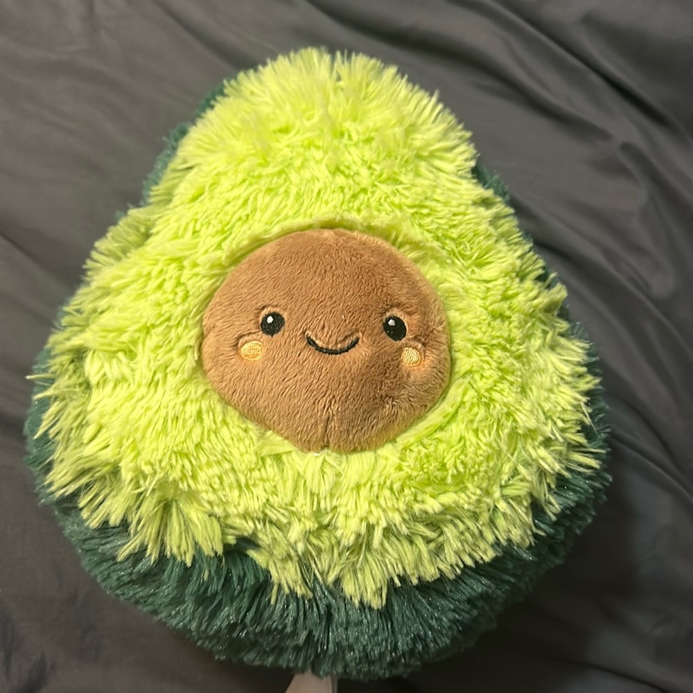 Mini squishable plush green avocado